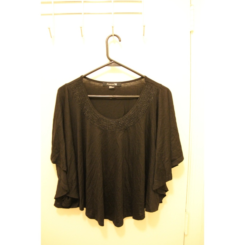 Forever 21 black flowy tunic top